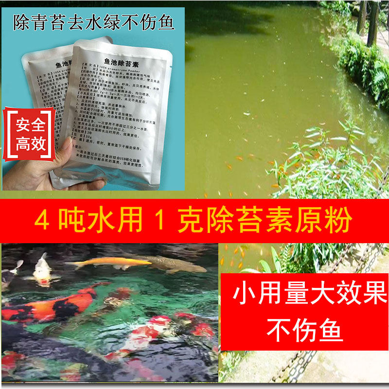 Moss remover Algae remover Koi fish pond moss remover does not hurt fish Outdoor pond water removal green and blue bath Moss remover