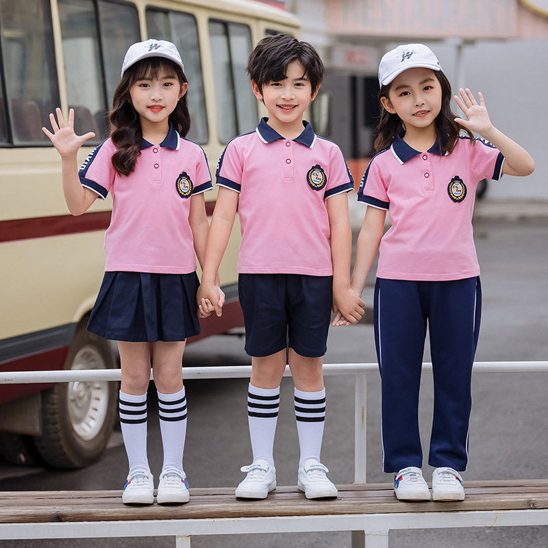 New Sports Summer Package School Uniform Big Children's Kindergarten Cotton Graduate Photo Show for Primary and Secondary School