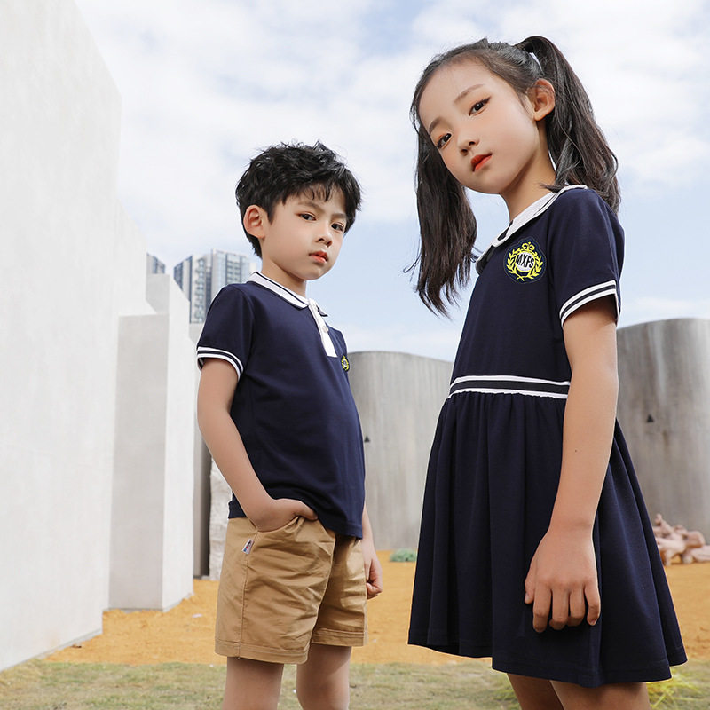 2023 new summer clothes, kindergarten uniforms, British style school uniforms, elementary school students' class clothes, six one graduation group performance clothes