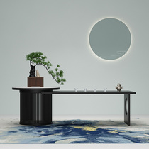 Tea table and chair combination tea room furniture Zen new Chinese tea room design solid wood kung fu tea table simple furniture