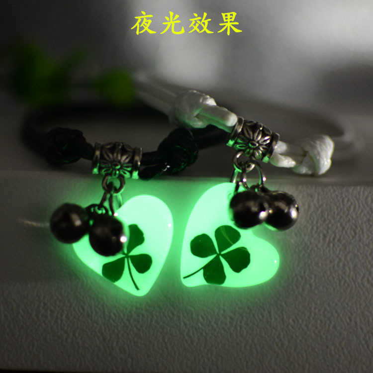 Phiên bản tiếng Hàn của vòng tay sinh viên dạ quang nữ Sen Sở bạn gái bốn lá cỏ ba lá tình yêu vòng tay nam vòng tay đôi dạ quang - Vòng đeo tay Cuff vòng cuff bạc