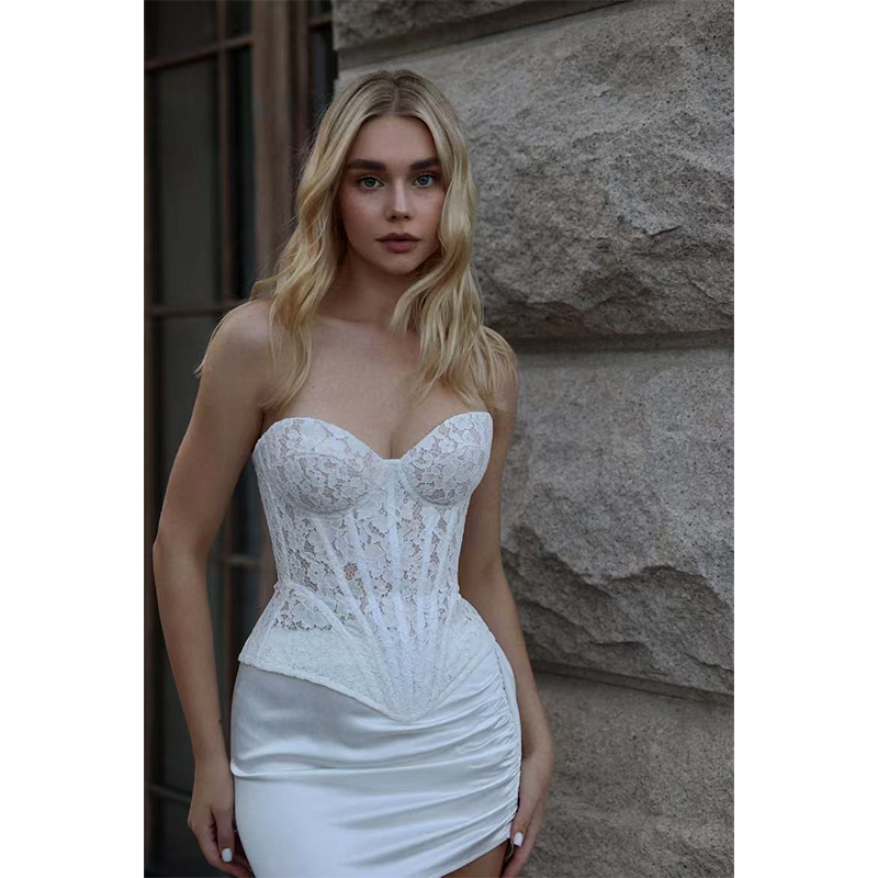 Three-Dimensional Carved Lace French Retro Fishbone Corset Outerwear Waist-Cinching Slim-Fit Hollow-Out Wedding Banquet Tube Top Three-Dimensional Carved Lace French Retro Fishbone Corset Outerwear Waist-Cinching Slim-Fit Hollow-Out Wedding Banquet Tube Top