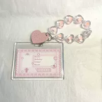 Розовая цепь, акриловый картхолдер