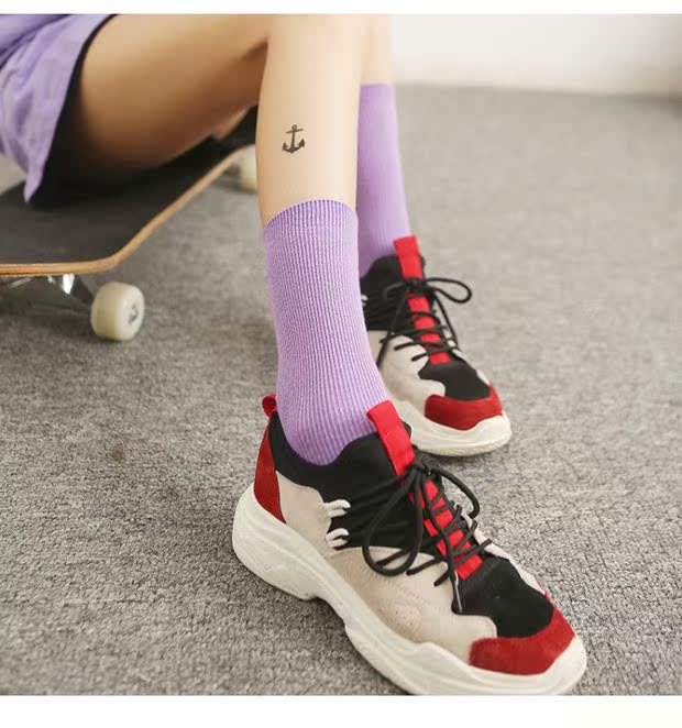 Vớ màu tím nữ phiên bản Hàn Quốc của đống vớ màu xanh vớ vớ màu đỏ hoang vớ vớ màu đỏ đại học vớ vớ vớ thủy triều vớ nam