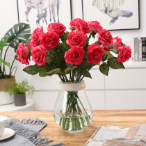 10 hand feel over rubber moisturizing rose emulation flower bouquet single living room table decoration floral swing pieces fake flowers dried flowers