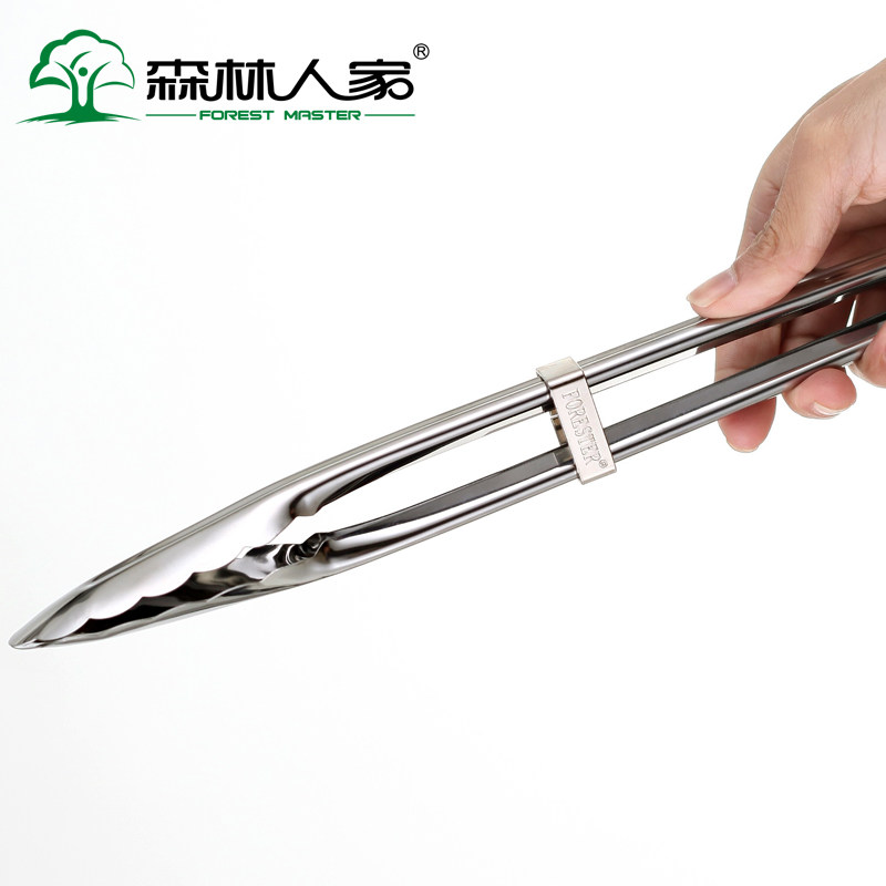 Forest people stainless steel outdoor portable barbecue food clip carbon clip Barbecue tools barbecue accessories clip