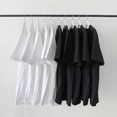 Couple's short-sleeved T-shirt, men's loose half-sleeved Korean summer solid color base layer, ins trendy brand versatile half-sleeved top