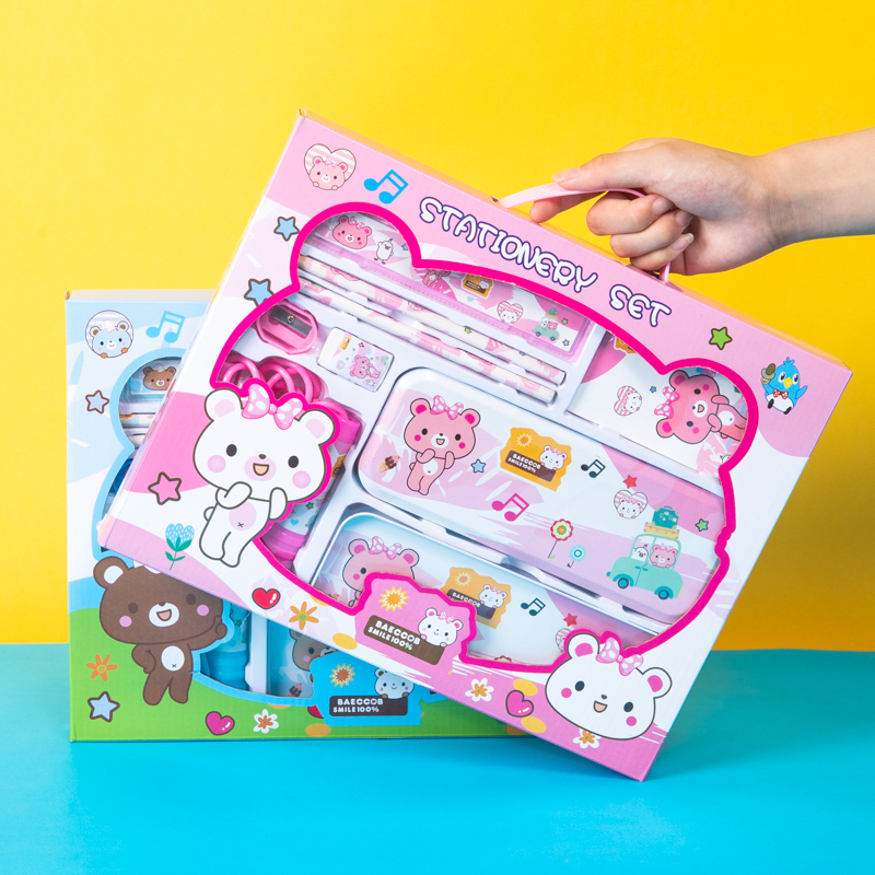 Child Gift Elementary School Children 1st Grade Learning Supplies Stationery Suit Gift Box Kindergarten Prize Creative Small Gift
