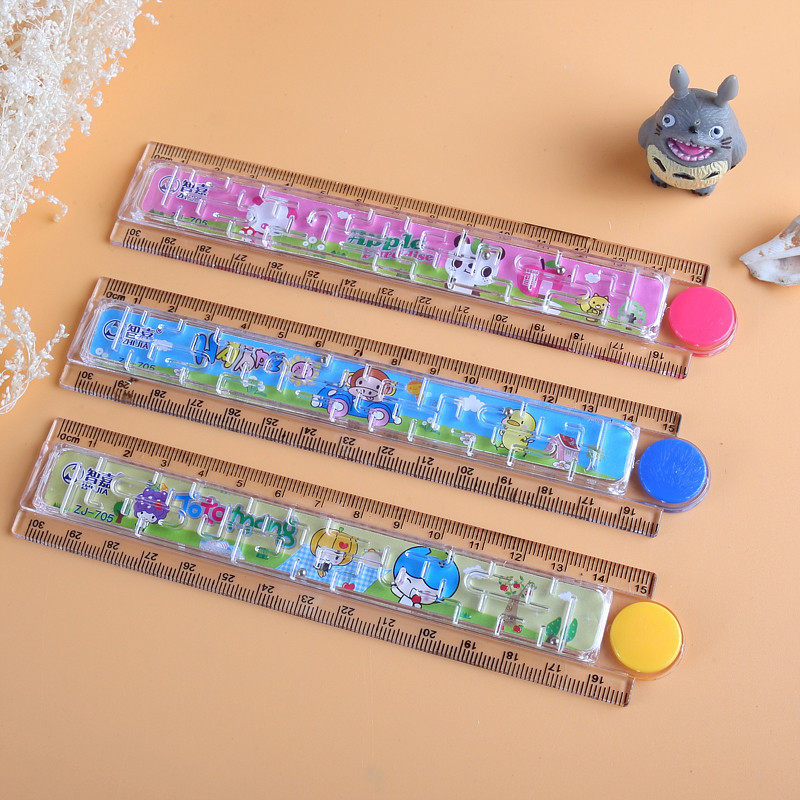 Multi-function ruler 30cm folding ruler Maze ruler Cartoon drawing ruler Elementary school supplies Prizes Gifts
