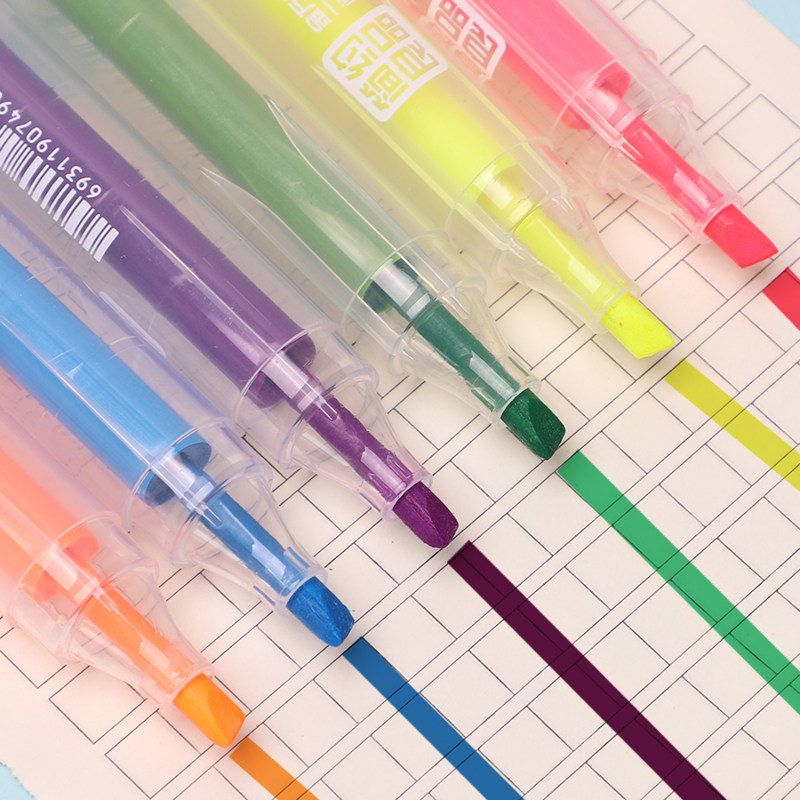 Net red fluorescent pen gold Wannian annual large capacity marking pen junior high school elementary school students with colorful eye-catching pen office reading pen