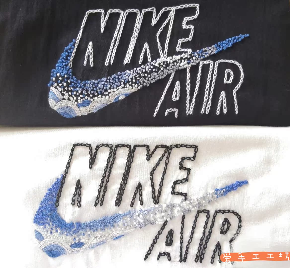 2022 New nikediy Embroidered diy Material Bag Couple T-shirt Hand Embroidered Boyfriend Birthday Valentine's Day Gift