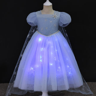 Frozen Luminous Aisha Princess Dress Aisha Girls Summer Short-sleeved New Children's Genuine Birthday Dress