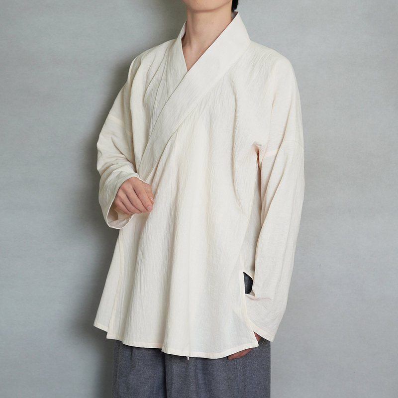 Qingshanjian Song Dynasty-Style Narrow-Sleeved Short Shirt Made of Pure Cotton, Plain Color, Traditional Hanfu, Comfortable and Breathable for Daily Wear, Spring and Summer Style