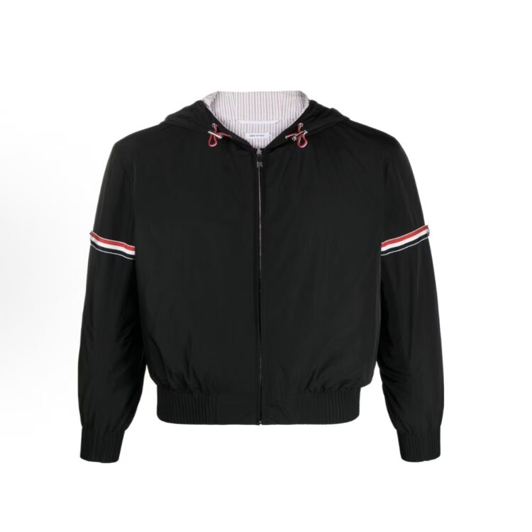 Thom Browne Tom Brown Men's Black Hooded Jacket Mjo223O