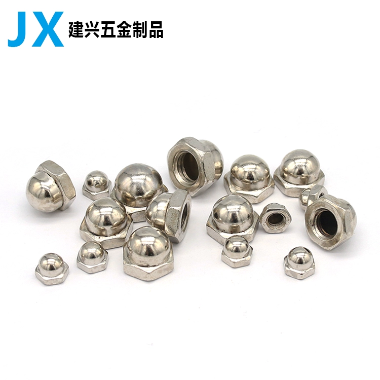 con ốc vít Nắp đậy đầu tròn mạ niken đai ốc nắp vặn đai ốc trang trí đầu bi m3M4M5M6M8M10M12m16m20 định mức vít bắn tôn