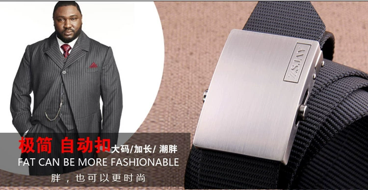 Chiến thuật Bird ngoài trời Fat Belt Men Kích thước lớn Fat Man Belt Thời trang Khóa tự động Nylon Quần thể thao dài G6