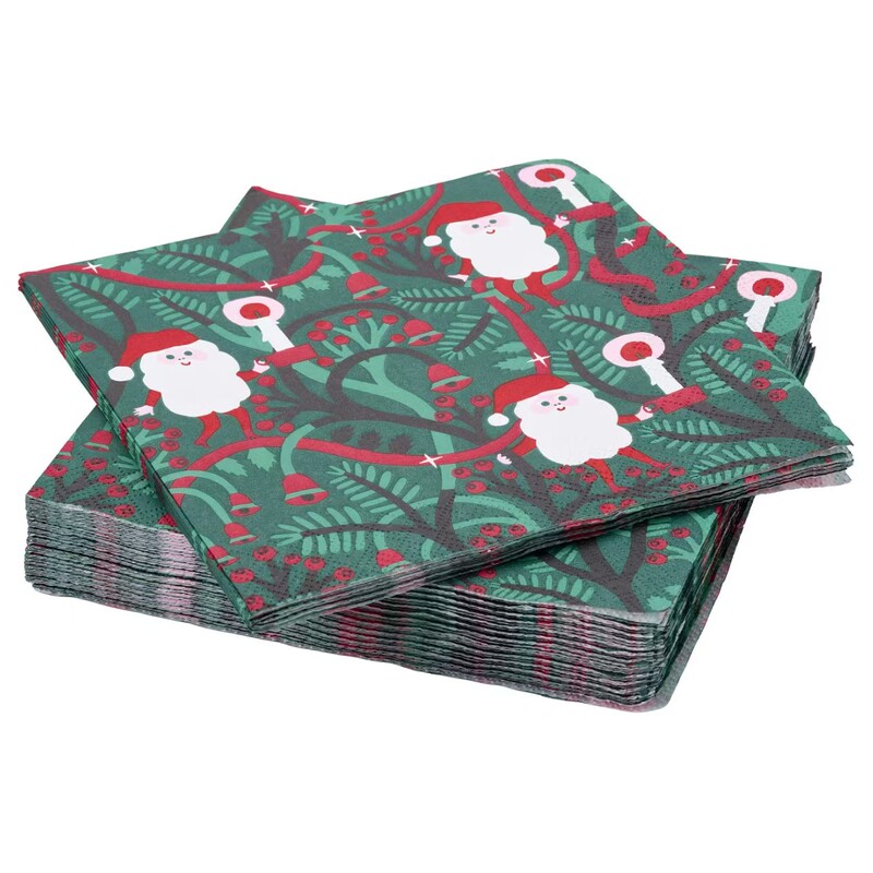 Ikea Vinterfint 33X33 Colorful Patterned Christmas Decorative Napkins Free Shipping