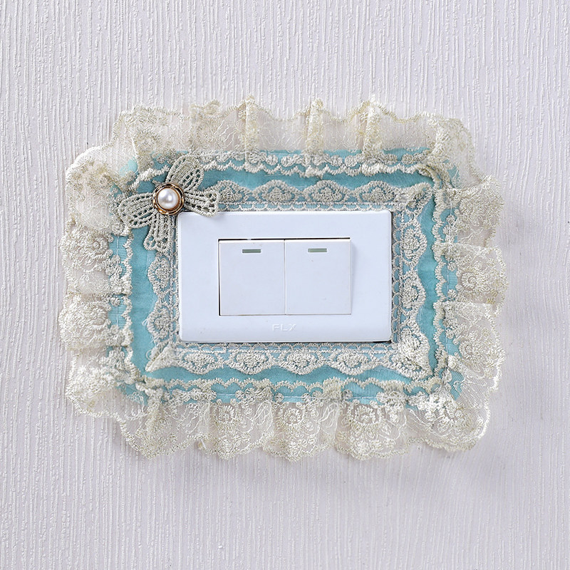 118 Model Switch Applique Home Living Room Bedroom Cloth Art Lace Socket Two Open Three Open Switch Stick Protective Sleeve