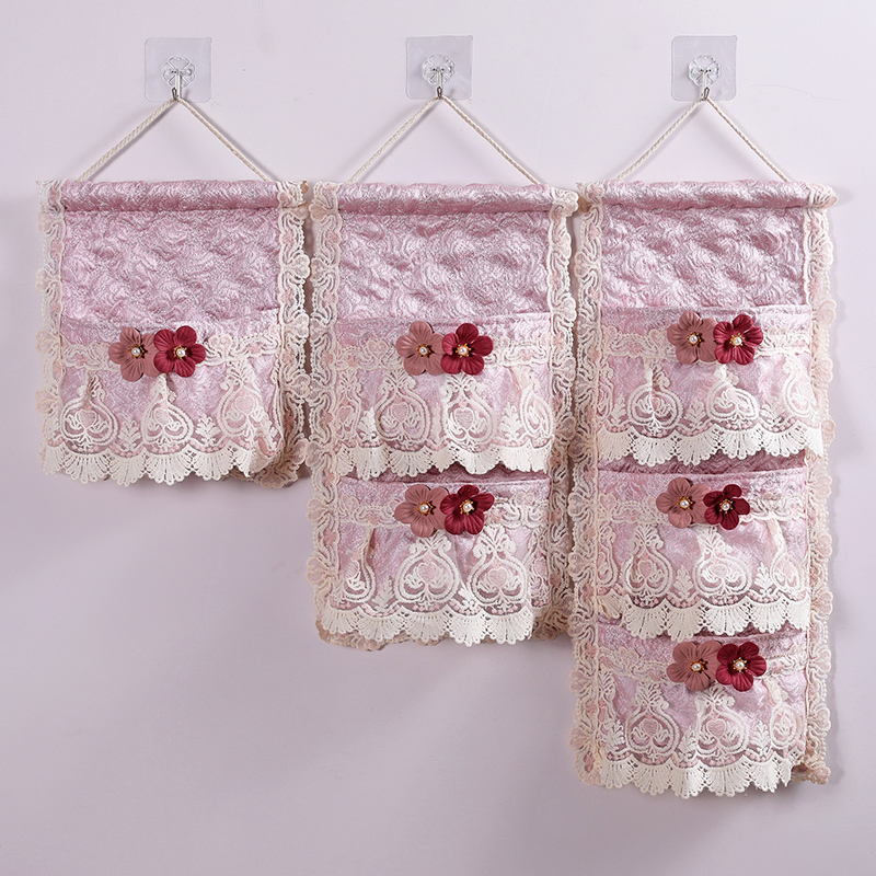 New rose quilted storage bag storage hanging bag door rear wardrobe storage bag key placement hanging bag