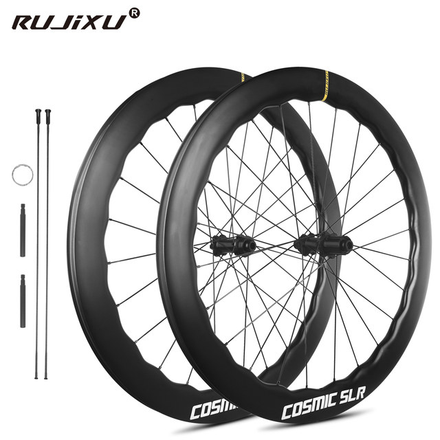 RUJIXU lightweight 700c road carbon knife wave rim 5045/5853 rim disc brake opening/vacuum wheel set