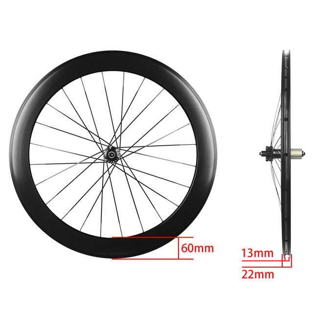 Unlabeled 60mm Road Bicycle Rim Brake Disc Brake Quick Release Bucket Shaft Breaking Flat Bar 700C Bearing Wheel Set 120 Ring
