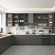 Bunny cabinet custom gold open kitchen integrated kitchen cabinet custom furniture integrated French stove cabinet