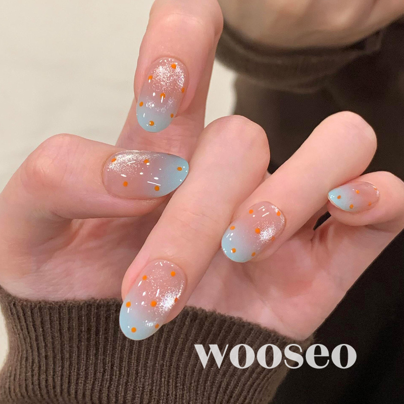 French-Style Cat-Eye Short Press-On Nails 2026 New Model High-End Nail Stickers Stunning Handmade Oval Press-On Nails