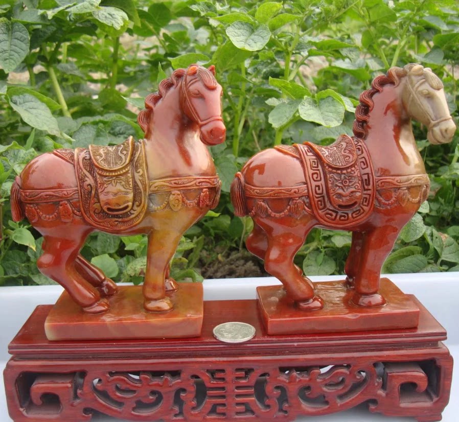 藏品 中國大清光緒年造寿山石手工雕刻珍藏鱼蓮置物 古くさ 