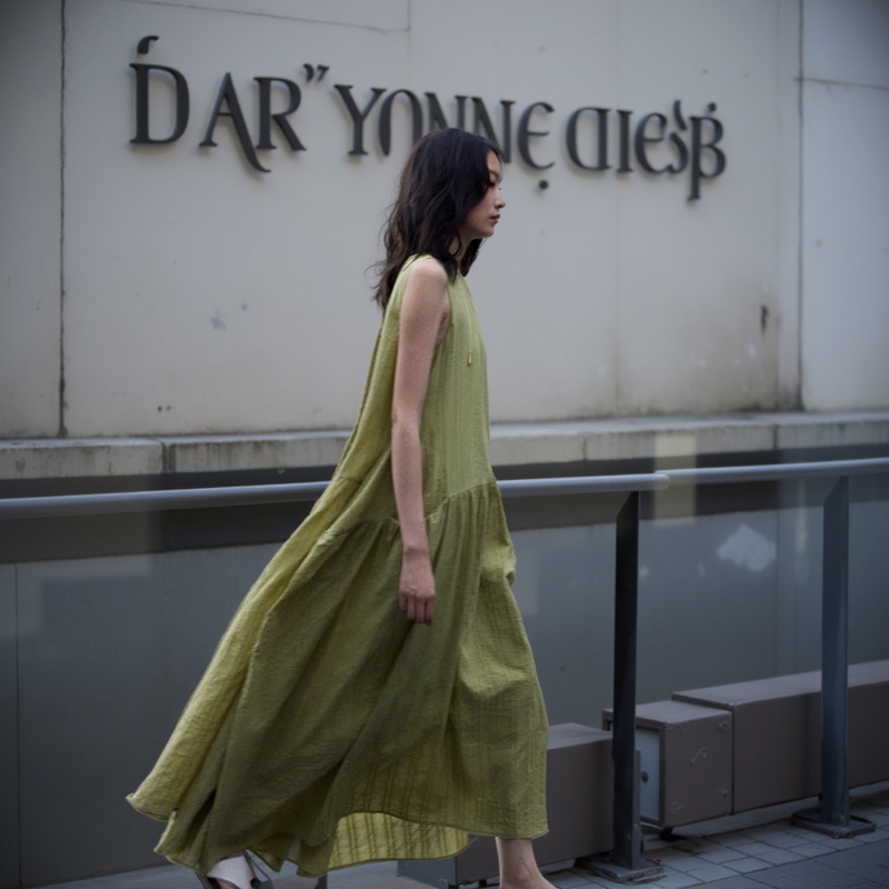 Zhenyi Laixiu New Pure Cotton Flowing and Elegant Irregular Large Hem White Dress Long Skirt for Women Summer