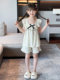 女童睡衣夏季薄款儿童女空调服公主风吊带短裤套装夏天女孩家居服