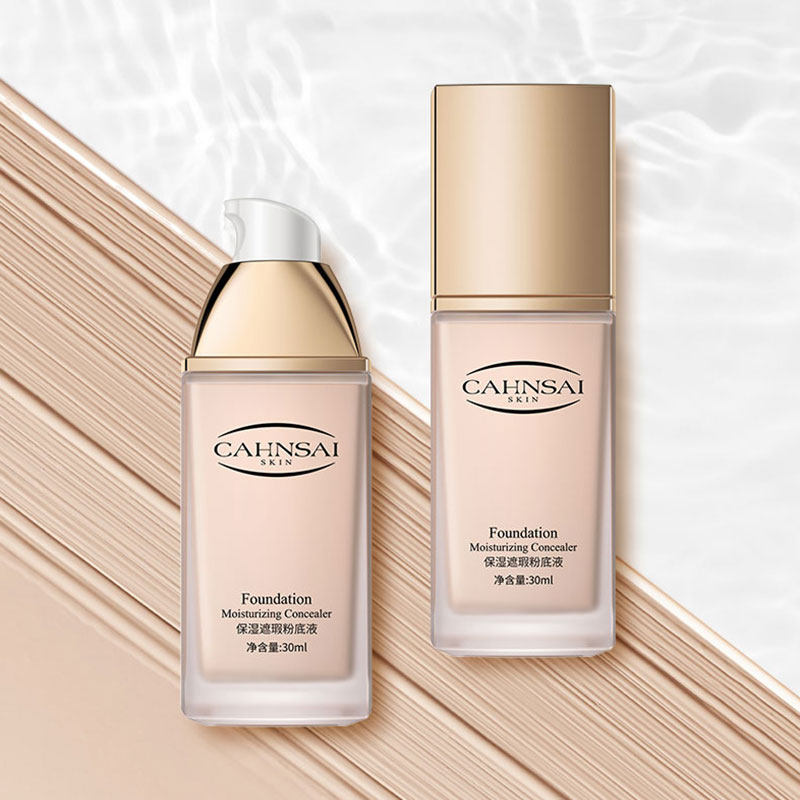 CAHNSAI 粉底液遮瑕保湿持久控油裸妆提亮防水bb霜学生平价气垫cc