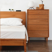 Mayo wood industry main bedroom bedside full solid wood log five bucket cabinet small family type bedroom storage living-room TV sofa next to