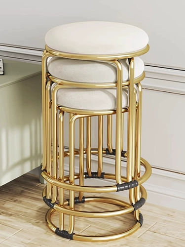 Табурет для макияжа, домашний повседневный туалетный стул, прочный однотонный обеденный стул, штабелируемая скамейка для маникюра для девочек