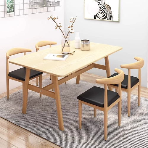 Скандинавский обеденный стул, современный минималистичный стул для столовой, спинка для дома, отдыха, настольный стул, имитация цельного дерева, железный роговой стул