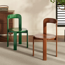 Second-Hand Solid Wood Dining Chair, French-Style Dining Table and Chairs for Home Use, Light Luxury, High-End, Small Apartment Chair, Girls' Bedroom Makeup Stool