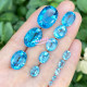 Natural topaz bare stone ring surface Swiss blue 3*4MM-15*20MM oval topaz rough stone matching stone