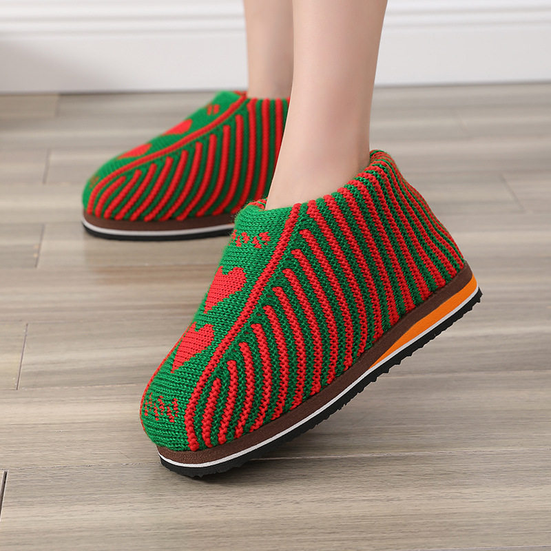Wool shoes hand-knitted thick-soled shoes children's non-slip cotton shoes indoor bag with warm slippers