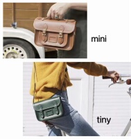 British Cambridge mini crossbody bag, postman style cowhide bag, Cambridge red color matching mini bag, with retro British style