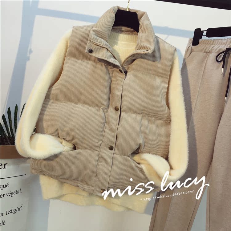 ZZ ngắn xuống áo cotton nữ thu đông 2018 phiên bản Hàn Quốc mới của quần lửng vải nhung dày bên ngoài áo vest áo khoác chống nắng nữ