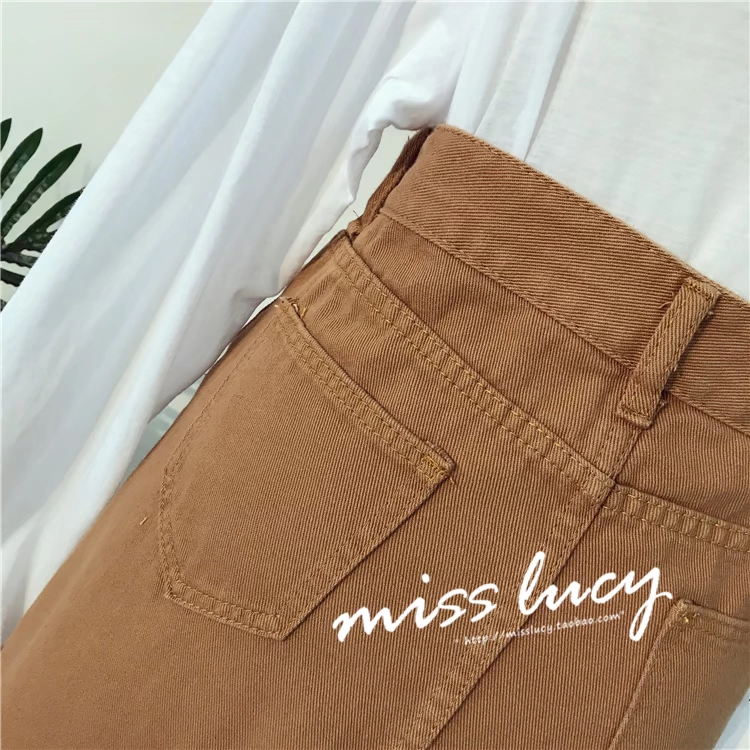 Mùa thu 2018 mới Hồng Kông hương vị retro chic cao eo bước gói hip váy váy denim một từ váy ngắn nữ chân váy chữ a caro