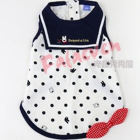Thú cưng Nhật Bản cung cấp Lisa đen và trắng chó cổ áo hải quân Áo phông mùa hè Teddy gấu chó quần áo - Quần áo & phụ kiện thú cưng quần áo cho chó mèo
