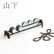 Decarbonated bamboo cup holder Bamboo airing cup holder Tea path cup placing shelf Jane about tea cup holder Pink cup holder