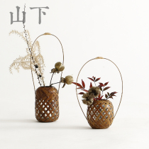 Taiwan bamboo flower weaving machine flower glass flower basket test tea artist planting vase kung fu tea ceremony accessories small original flow flower
