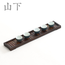Bamboo cup holder bamboo cup holder drying cup holder bamboo row tea set storage rack solid wood Cup cushion cup holder kung fu tea Holder