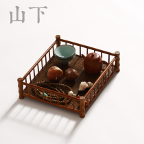 Tea tray dry brewed tea tray bamboo tea ceremony tea set storage tray bamboo tea shed tea cup holder table table storage frame