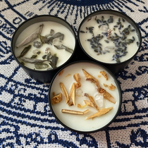 Handmade white sage cedar holy wood cleansing candle essential oil crystal fragrance lavender soothing mood soy wax
