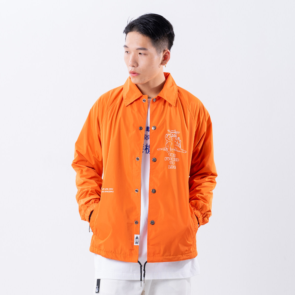 (Welfare 50% Off) SEDUCEgear Food Fishing Drunk Cat Plus Velvet Coach Jacket Waterproof Contrast Color Windbreaker