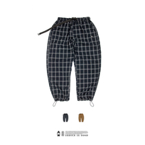 Food fishing check pattern American retro loose casual pants mens and womens trend Joker straight pants leg pants summer national tide