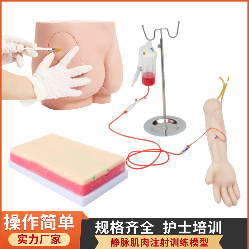 仿真人体手臂输液臀部肌注射训练模型输液手臂静脉穿刺注射模型