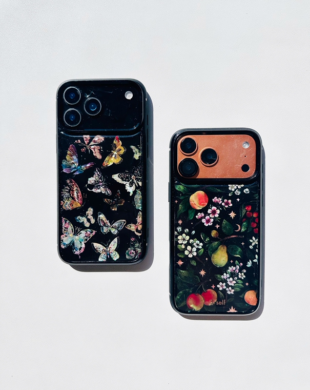 Colorful Butterfly & Fruit Pattern Silicone iPhone Case